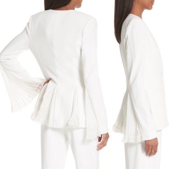 Jonathan Simkhai White Lace Godet Blazer- 6,8 - Picture 2 of 8